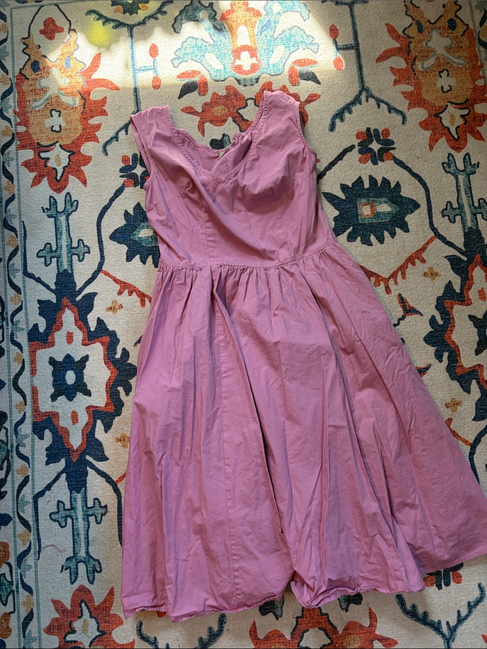 eshakti Pink Sleeveless Fit-and-Flare Cotton Dress